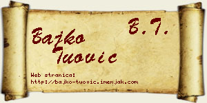 Bajko Tuović vizit kartica